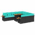 vidaXL 11-dielna záhradná sedacia súprava vankúše polyratan akácia