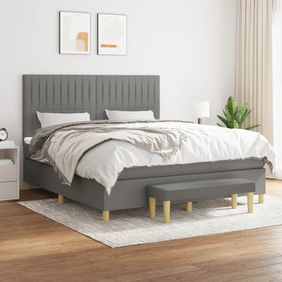 vidaXL Boxspring posteľ s matracom tmavosivá 160x200 cm látka