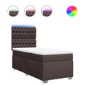 vidaXL Posteľný rám boxsping s matracom hnedý 90x200 cm látka
