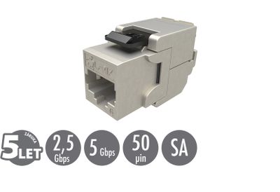 Samorezný keystone Solarix CAT6 STP SXKJ-6-STP-BK-SA