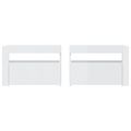 vidaXL Nočné stolíky 2 ks s LED, lesklé biele 60x35x40 cm