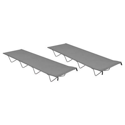 vidaXL Kempingové ležadlá 2 ks 180x60x19 cm, látka oxford, oceľ, sivé