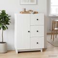 vidaXL Servírovacia skriňa Biela 66 x 34,5 x 90 cm Kompozitné drevo