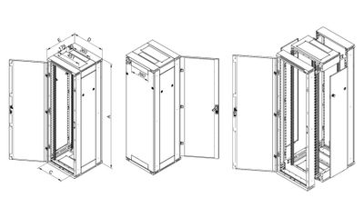 Triton 19' rozvaděč stojanový rozebiratelný 15U/600x600 RAL7035, šedá Rozvadec, stojanový, rozebíratelný, 19", 15U, 600×600, sklenené dvere, RAL7035, šedý