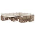 vidaXL Súprava záhradných pohoviek 12 ks Bežová a smotanovo biela