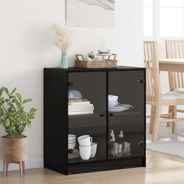 vidaXL Bočná skrinka Čierny dub 68 x 37 x 75,5 cm Kompozitné drevo
