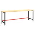 vidaXL Rám pracovného stola matný čierny a matný červený 220x57x79 cm kov