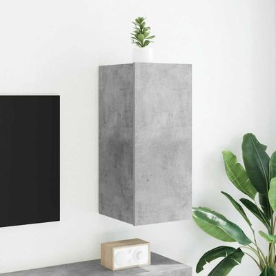vidaXL TV nástenná skrinka s LED svetlami betónovo sivá 30,5x35x70 cm