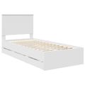 vidaXL Rám postele so zásuvkou Biela 90 x 200 cm Inžinierske drevo