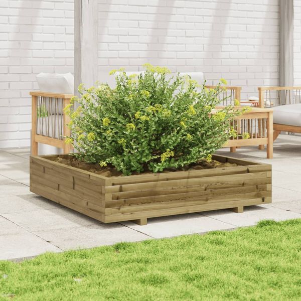 vidaXL Záhradný kvetináč 110x110x26,5 cm impregnovaná borovica