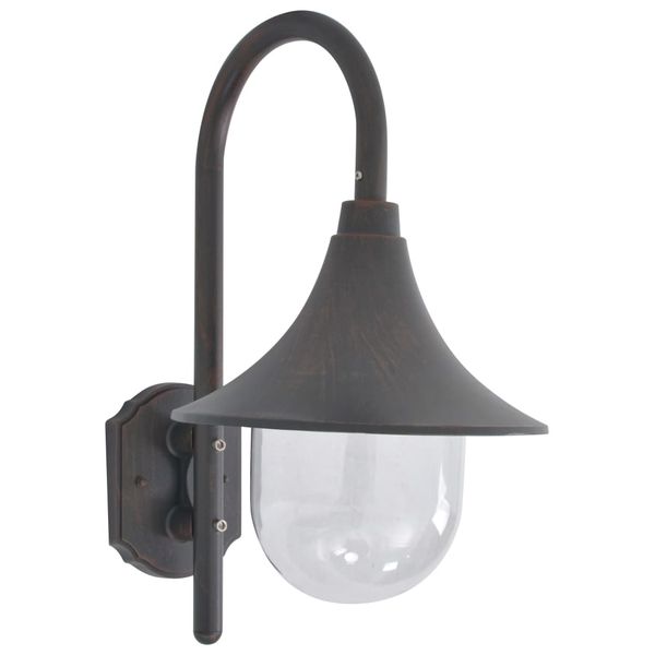 vidaXL Záhradná nástenná lampa E27 42 cm hliníková bronzová