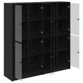 vidaXL Highboard 2 ks Čierny dub 68 x 37 x 142 cm Kompozitné drevo