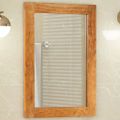 vidaXL Zrkadlo do kúpeľne 50x70x2,5 cm masívnw ekácia a sklo