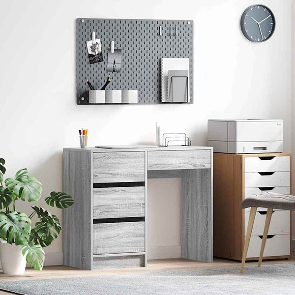 vidaXL Stôl so zásuvkou Sivý Sonoma 90 x 37,5 x 75 cm Kompozitné drevo