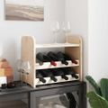 vidaXL Stojan na víno s hornou doskou 43x25x37 cm borovicový masív