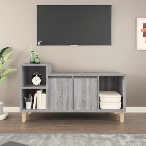 vidaXL TV skrinka sivý dub sonoma 100x35x55 cm spracované drevo