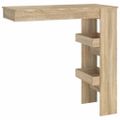 vidaXL Nástenný barový stôl sonoma 102x45x103,5 cm spracované drevo