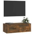 vidaXL Závesná TV skrinka dymový dub 80x36x25 cm spracované drevo