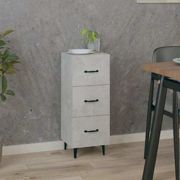 vidaXL Komoda betónovo sivá 34,5x34x90 cm spracované drevo