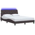 vidaXL Rám postele s LED bez matraca tmavohnedá 120x200 cm látka