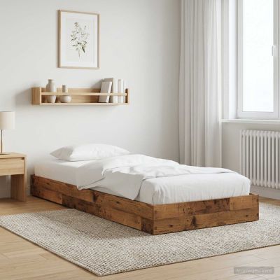 vidaXL Rám postele na podlahe Staré drevo 80 x 200 cm Kompozitné drevo