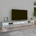 vidaXL TV skrinka s LED svetlami betónová sivá 260 x 36,5 x 40 cm