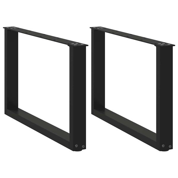 vidaXL Nohy konferenčného stolíka v tvare U, 2 ks, čierne, 60 x (42-43) cm, oceľové