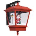vidaXL Vianočná nástenná lampa s LED svetlami a Santom červené 40x27x45 cm