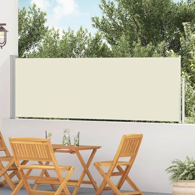 vidaXL Zaťahovacia bočná markíza na terasu 100x514 cm, krémová