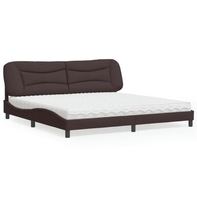 vidaXL Posteľ s matracom Hvar tmavohnedá 200x200 cm látka