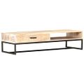 vidaXL Konferenčný stolík biely 117x50x30 cm masívne akáciové drevo