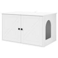 vidaXL Mačka Dom Biela 85 x 55 x 50,5 cm Kompozitné drevo