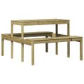 vidaXL Piknikový stôl 110x134x75 cm impregnovaná borovica