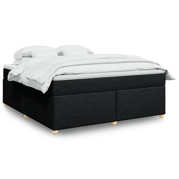 vidaXL Posteľný rám boxspring s matracom čierny 180x200 cm látka