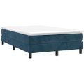 vidaXL Posteľný rám boxsping s matracom tmavomodrý 120x200 cm zamat