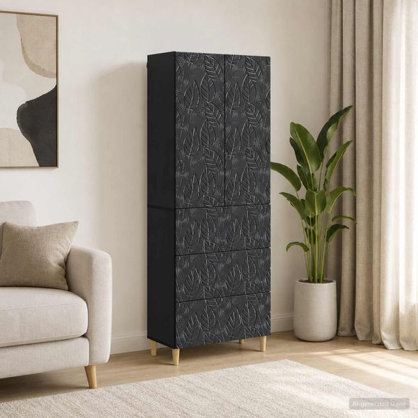 vidaXL Sada skríň 2 ks 66 x 34,5 x 90 cm Kompozitné drevo Čierna