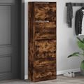 vidaXL Botník so 4 výklopnými zásuvkami dymový dub 60x34x187,5 cm