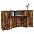 vidaXL Recepčný stôl dymový dub 200x50x103,5 cm kompozitné drevo