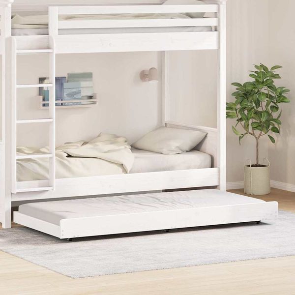vidaXL Rám postele Biela 75 x 190 cm Masívne borovicové drevo