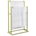 vidaXL Voľne stojaci stojan na uteráky zlatý 48x24x78,5 cm železo