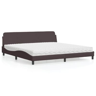 vidaXL Posteľ s matracom Dover tmavohnedá 200x200 cm látka