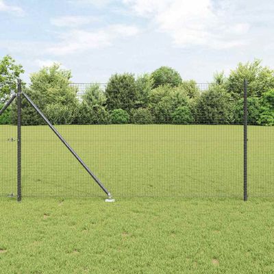 vidaXL Vonkajší zváraný drôtený plot so špicami 50 x 1 m Sivá