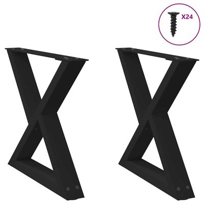 vidaXL Nohy konferenčného stolíka 2 ks čierne 60 x (42-43,3) cm oceľové
