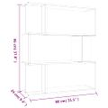 vidaXL Knižnica/paraván dymový dub 80x24x96 cm spracované drevo