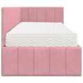 vidaXL Rohový rám postele s matracom s čelnou doskou 2 ks Sivá Zamat