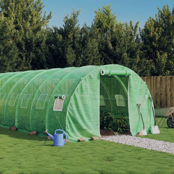 vidaXL Fóliovník s oceľovým rámom zelený 54 m² 18x3x2 m