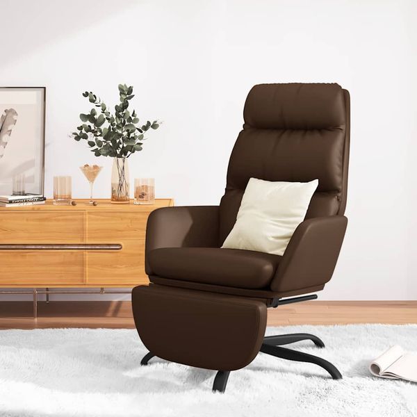vidaXL Relaxačné kreslo s podnožkou hnedé umelá koža