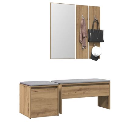 VidaXL Sada nábytku do predsiene Artisan Oak Engineered Wood