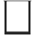 vidaXL Nohy k jedálenskému stolu v tvare U, 3 ks, čierne, 70 x (72-73) cm, oceľové