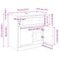 vidaXL Highboard Remeselný dub 70 x 35,5 x 67,5 cm Kompozitné drevo